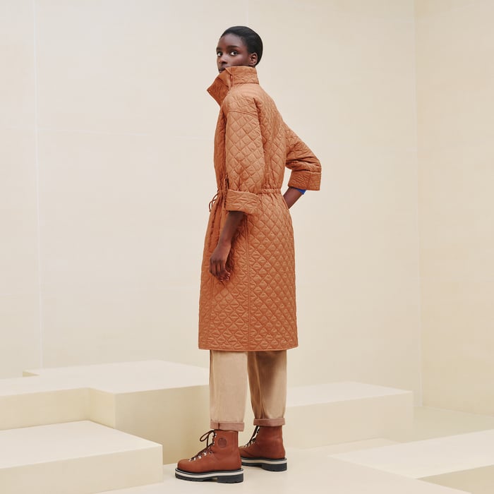 Marron Alezan Long Puffer Coat