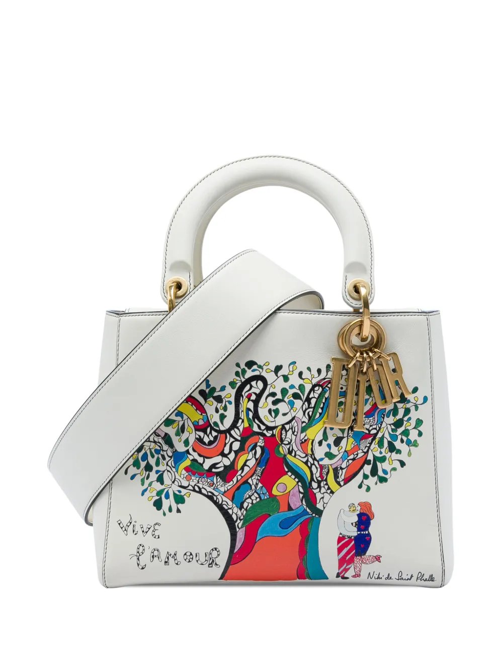 2018 Niki de Saint Phalle Medium Calfskin Vive L amour Lady Dior satchel