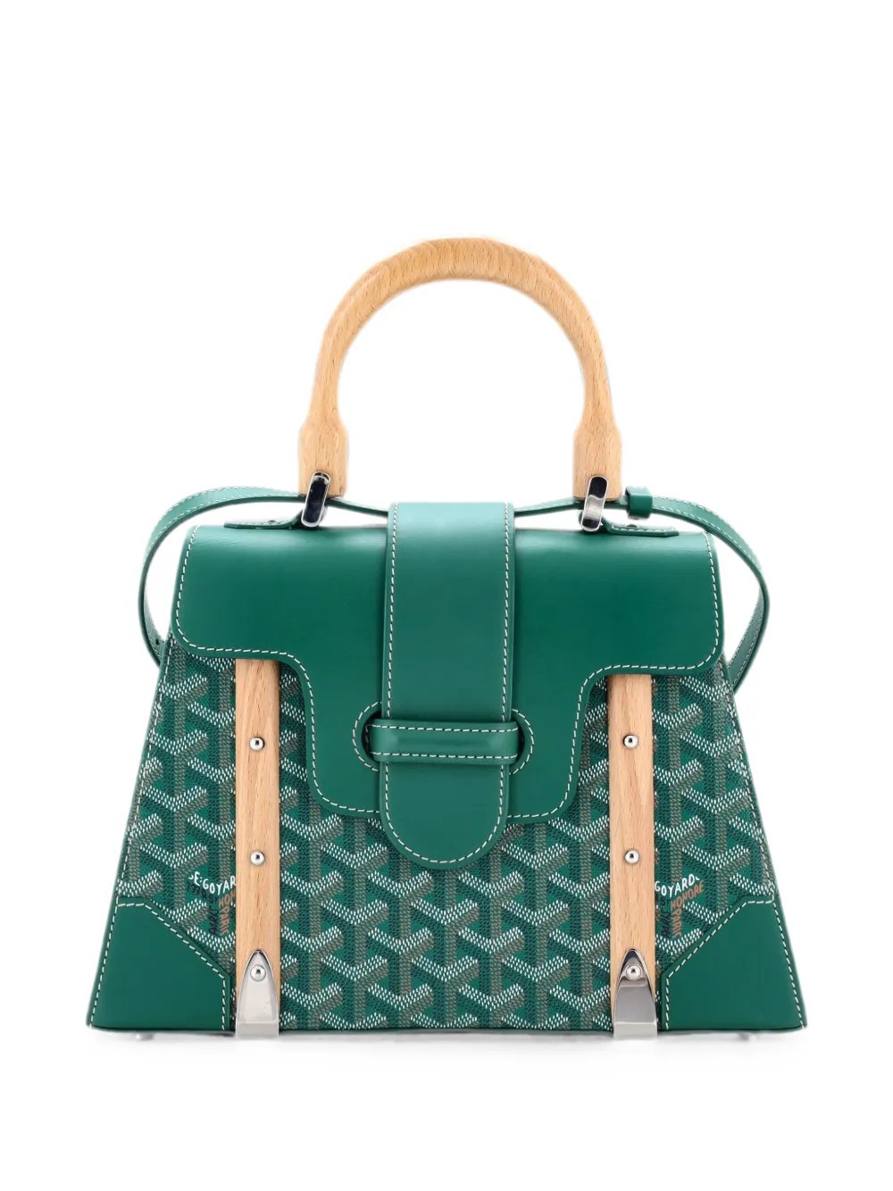 Goyard Saigon Top Handle Bag Coated Canvas with Leather PM satchel