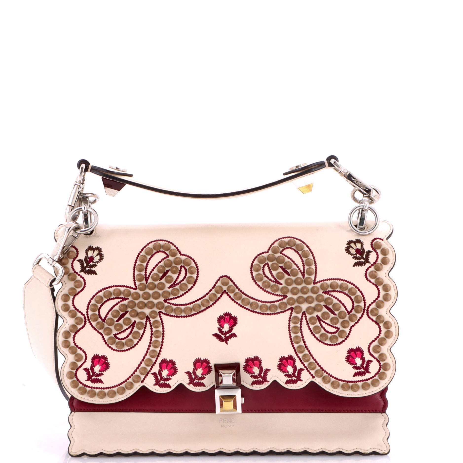 Kan I Bag Embroidered Studded Leather Medium