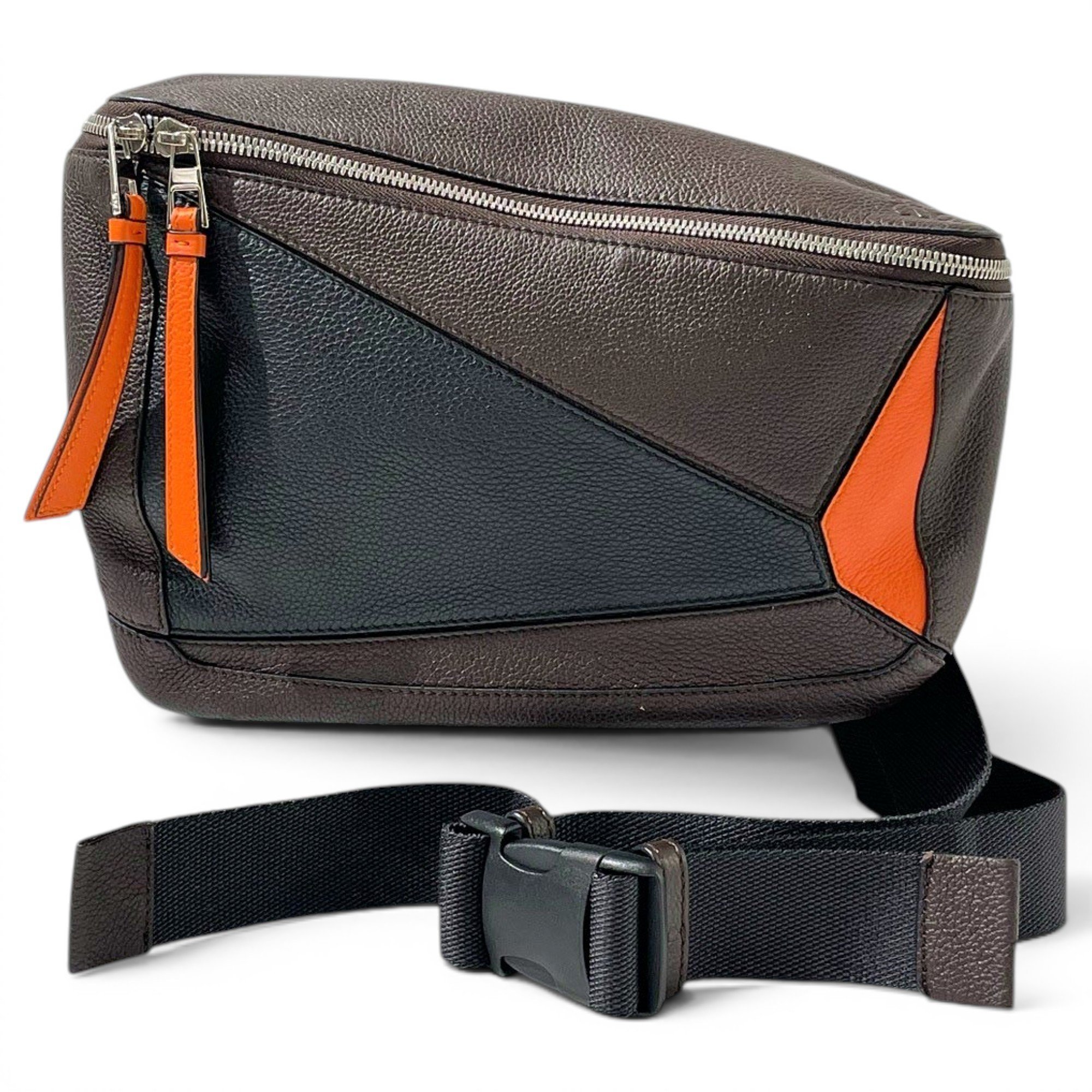 Puzzle leather handbag
