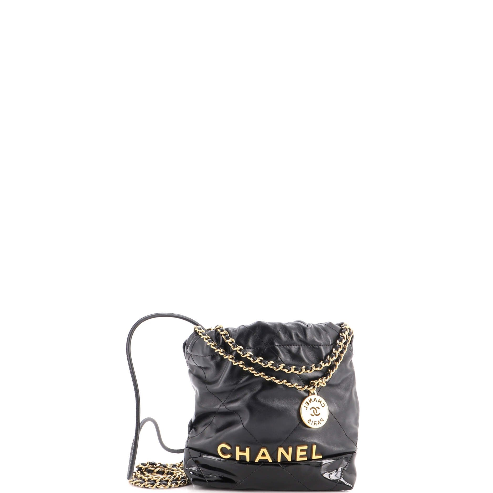 22 Chain Hobo Quilted Lambskin and Patent Mini