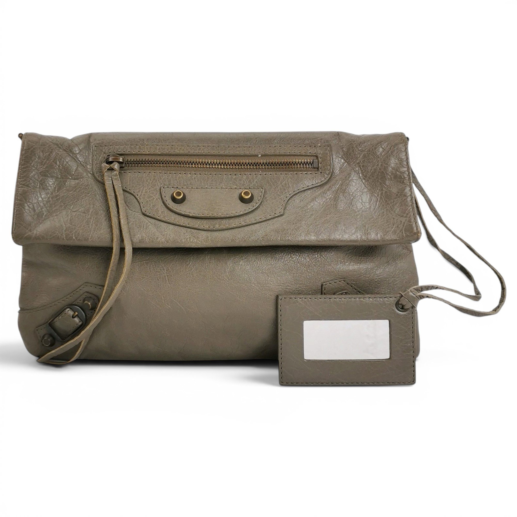 Envelop leather clutch bag