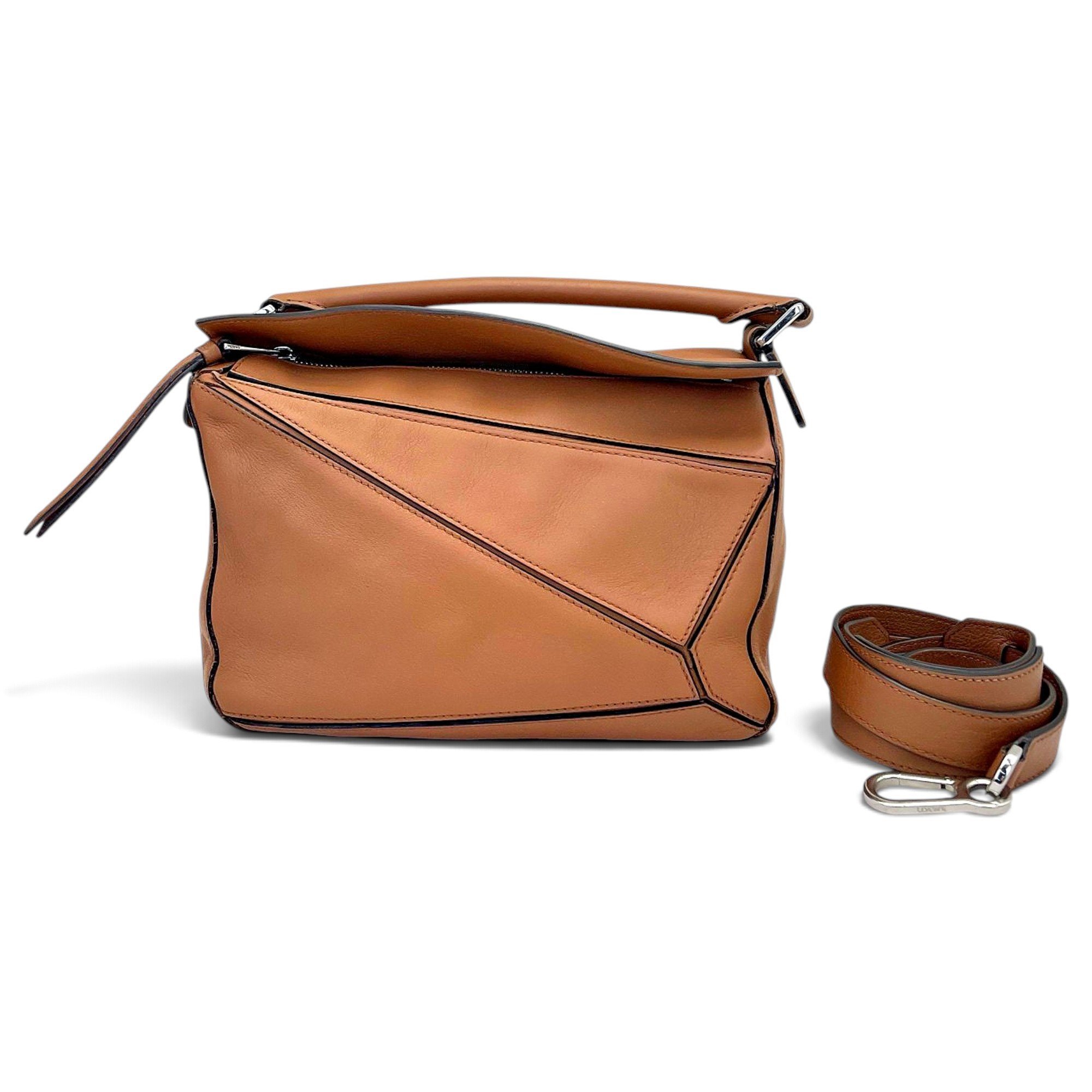 Puzzle leather handbag