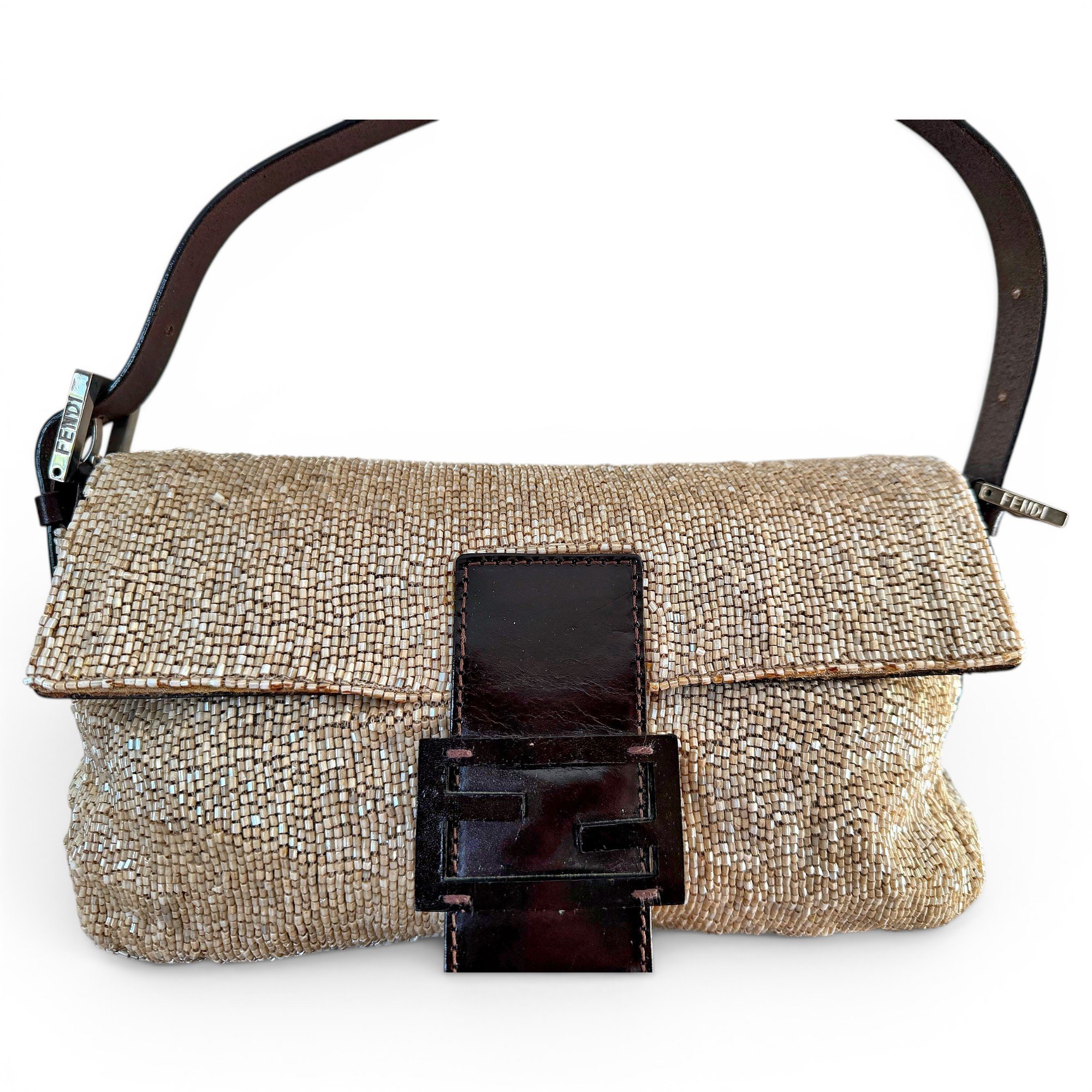 Baguette silk handbag