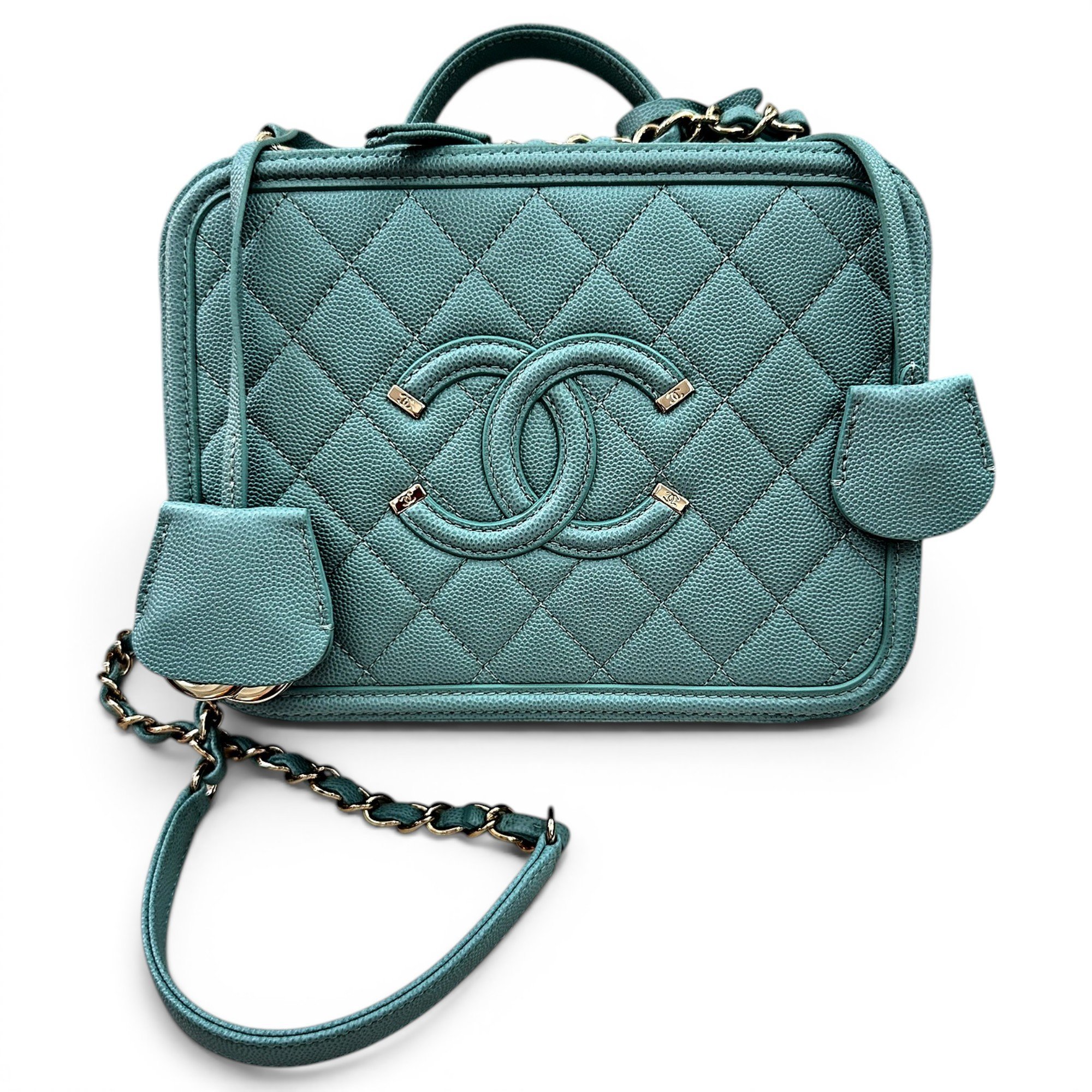 Vanity leather handbag