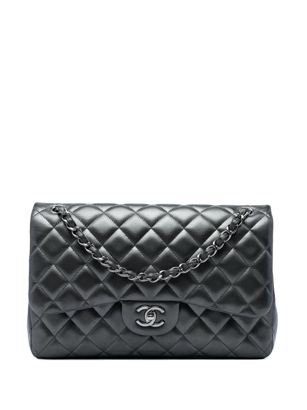 2013-2014 Jumbo Classic Metallic Lambskin Double Flap shoulder bag