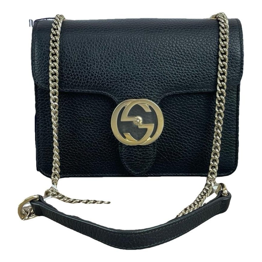 Interlocking leather crossbody bag