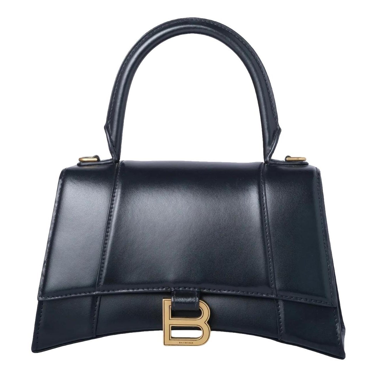 Hourglass leather handbag