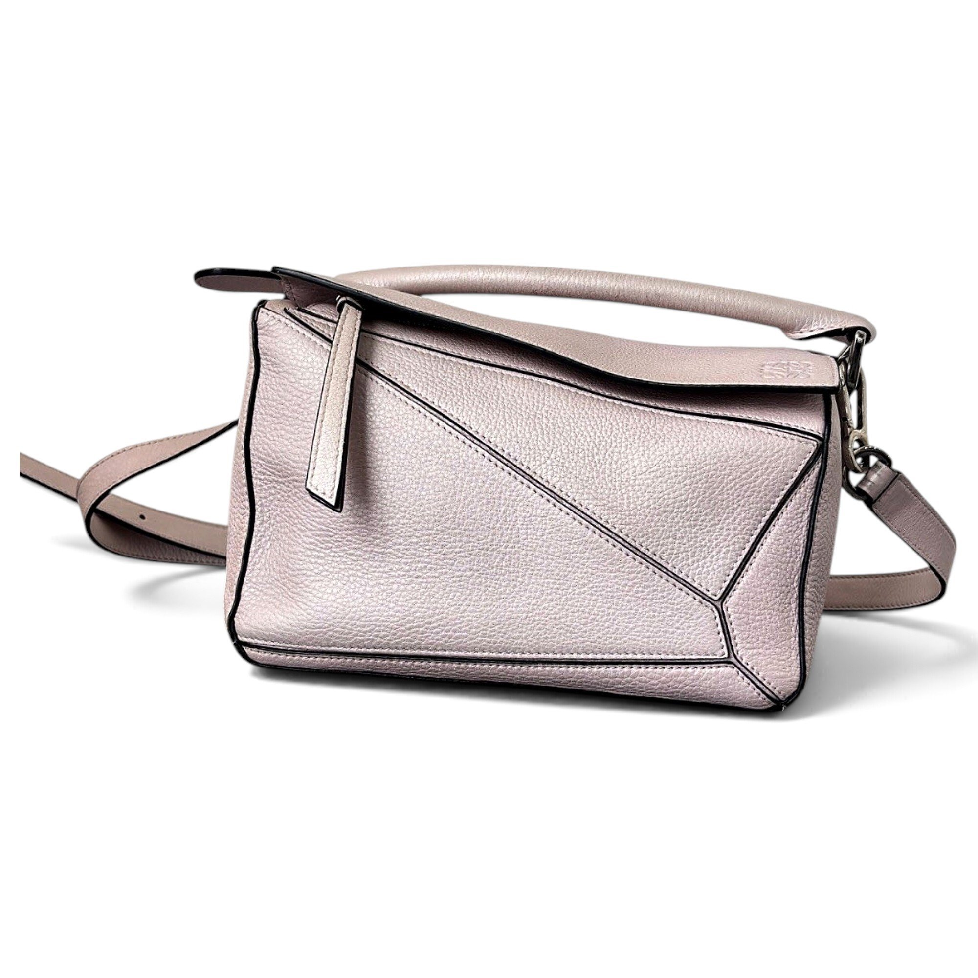 Puzzle leather handbag