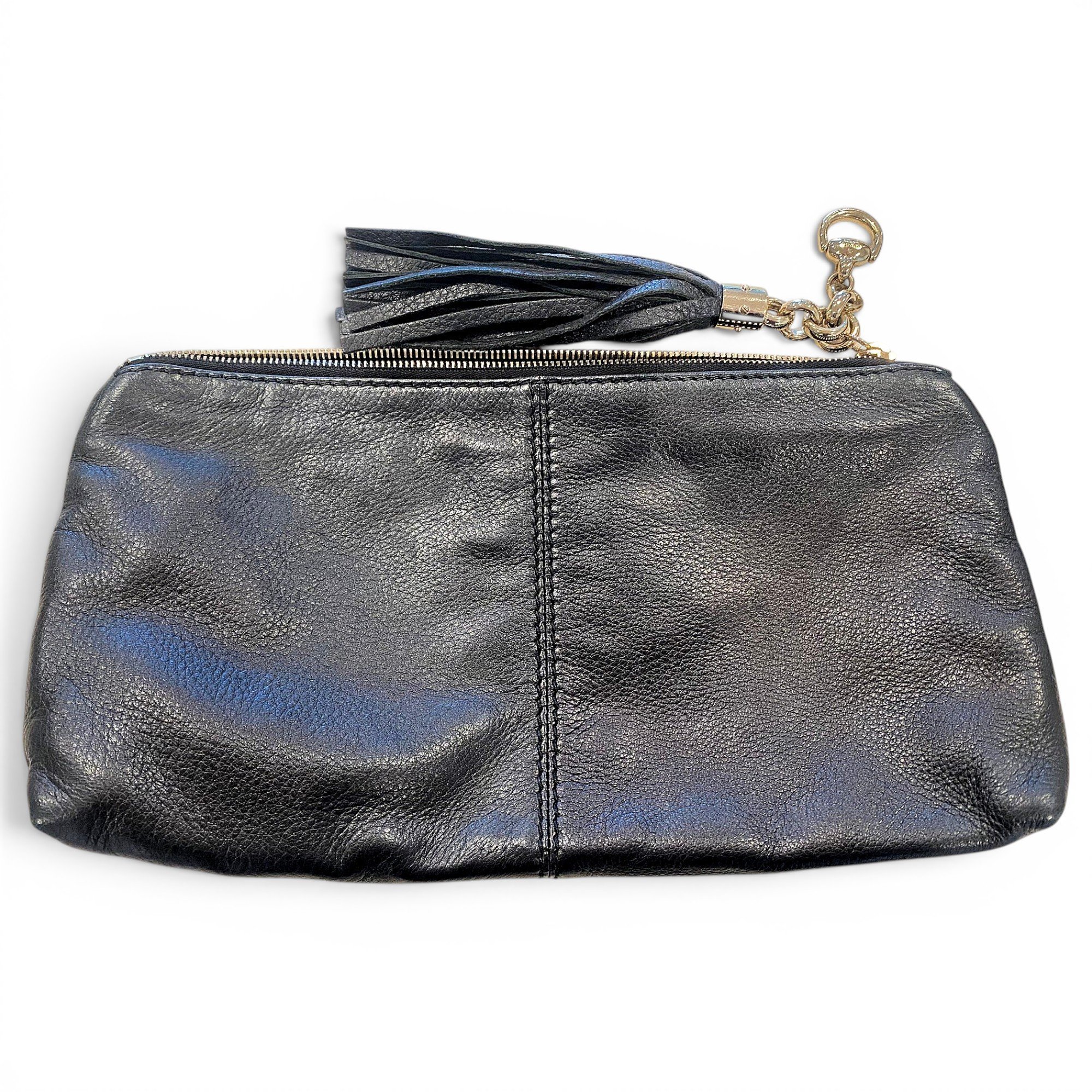 Leather clutch bag