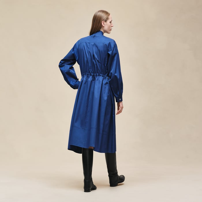 Bleu Lagune Drawstring Dress