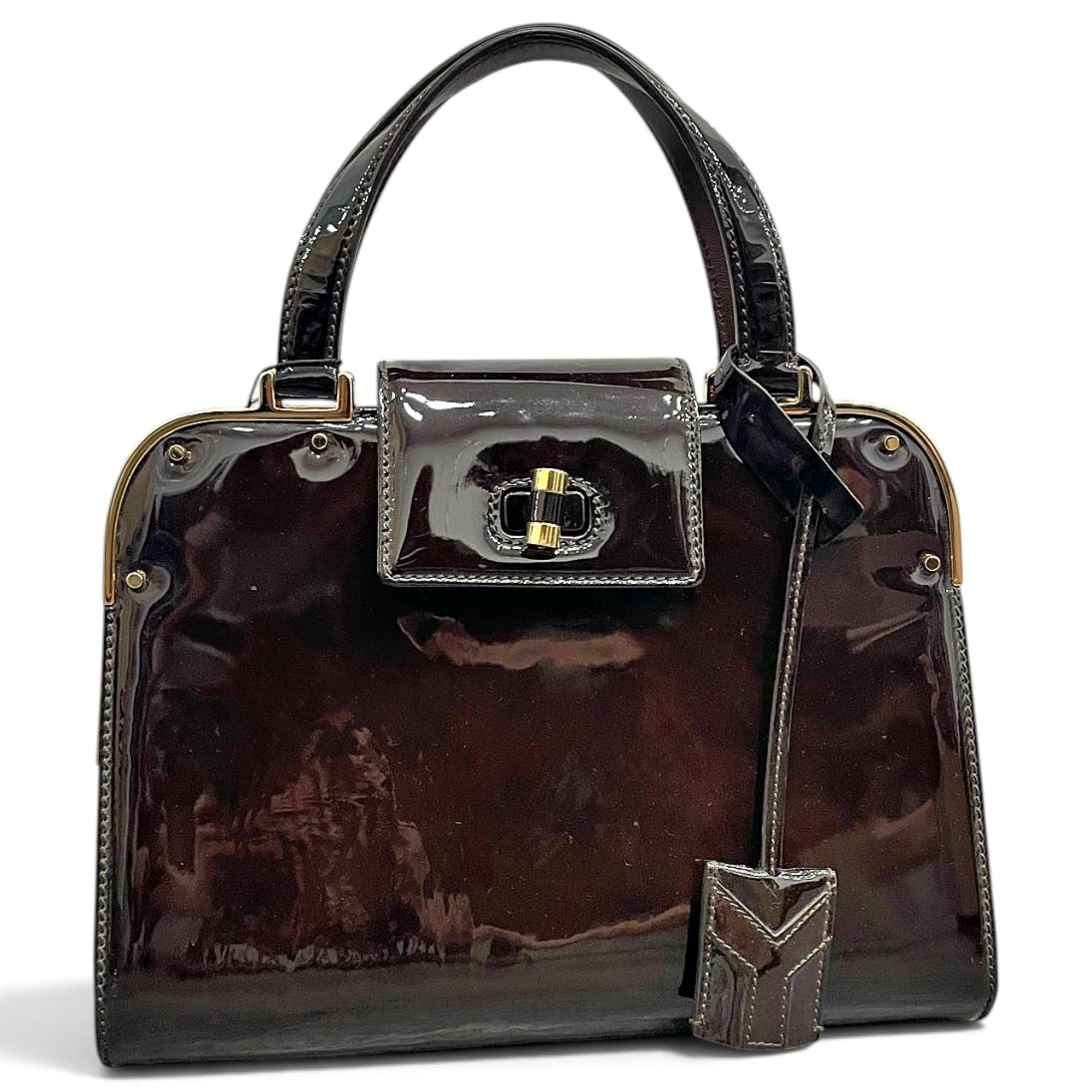 Uptown patent leather handbag