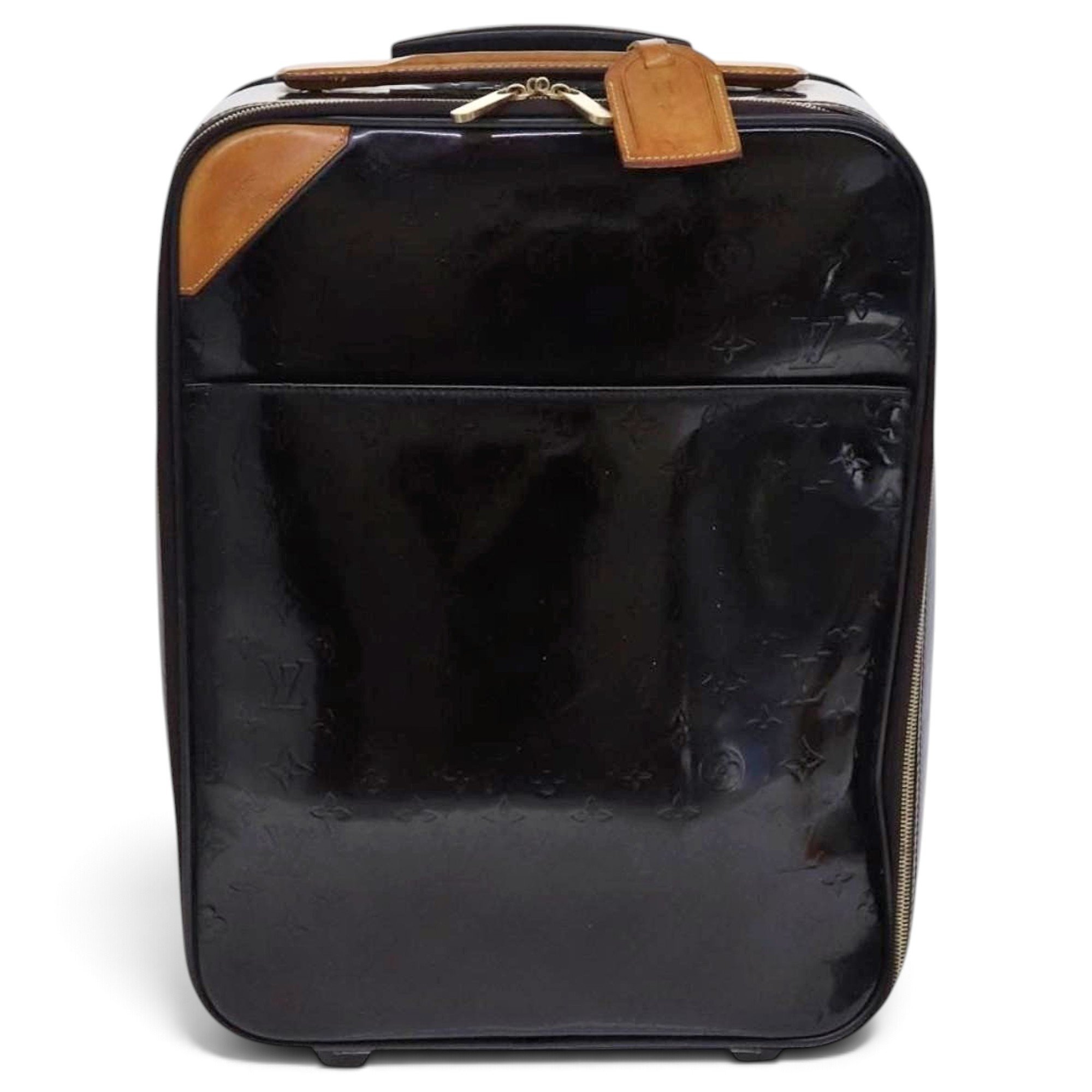 Patent leather travel bag