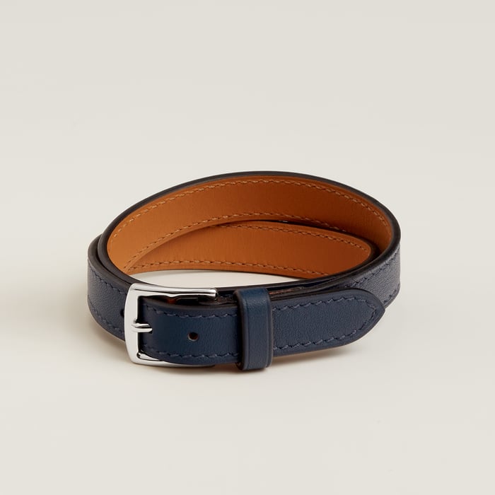 Navy Etriviere Double Tour Bracelet, Small Model