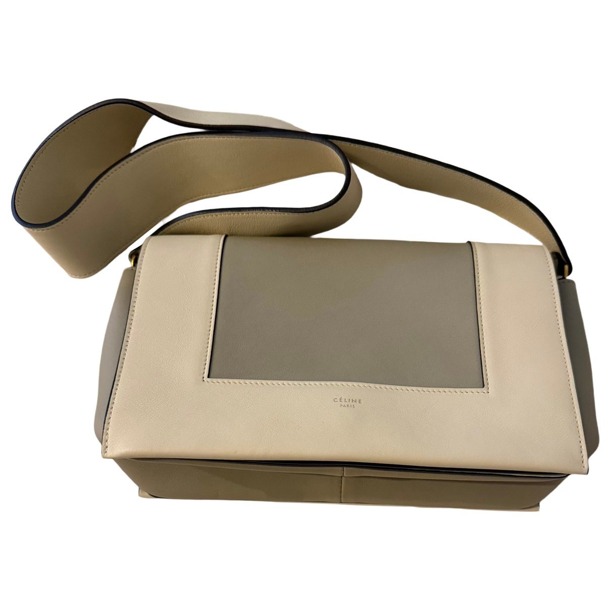 Frame leather handbag