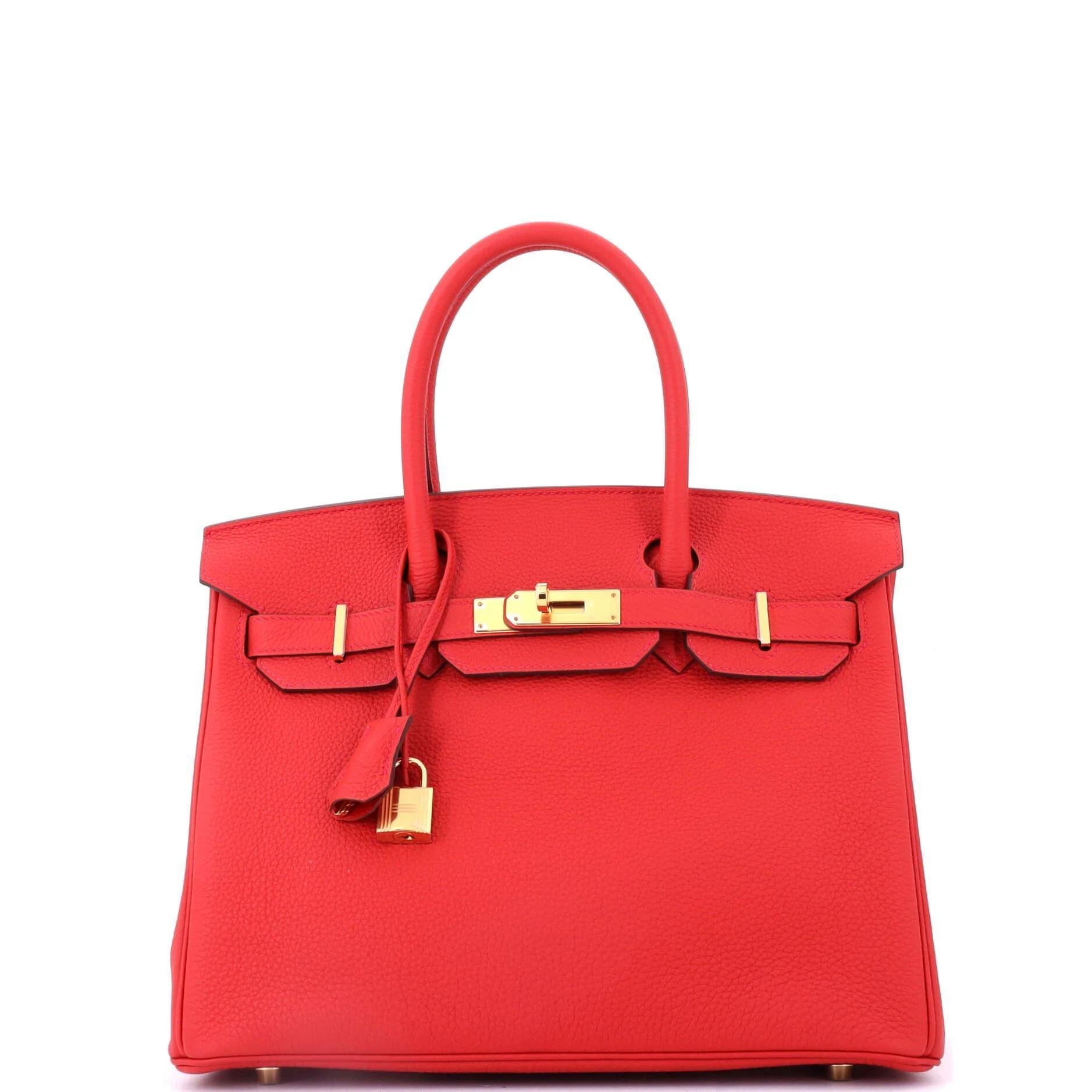 Hermes Birkin 30 Handbag Geranium Togo Leather 2016