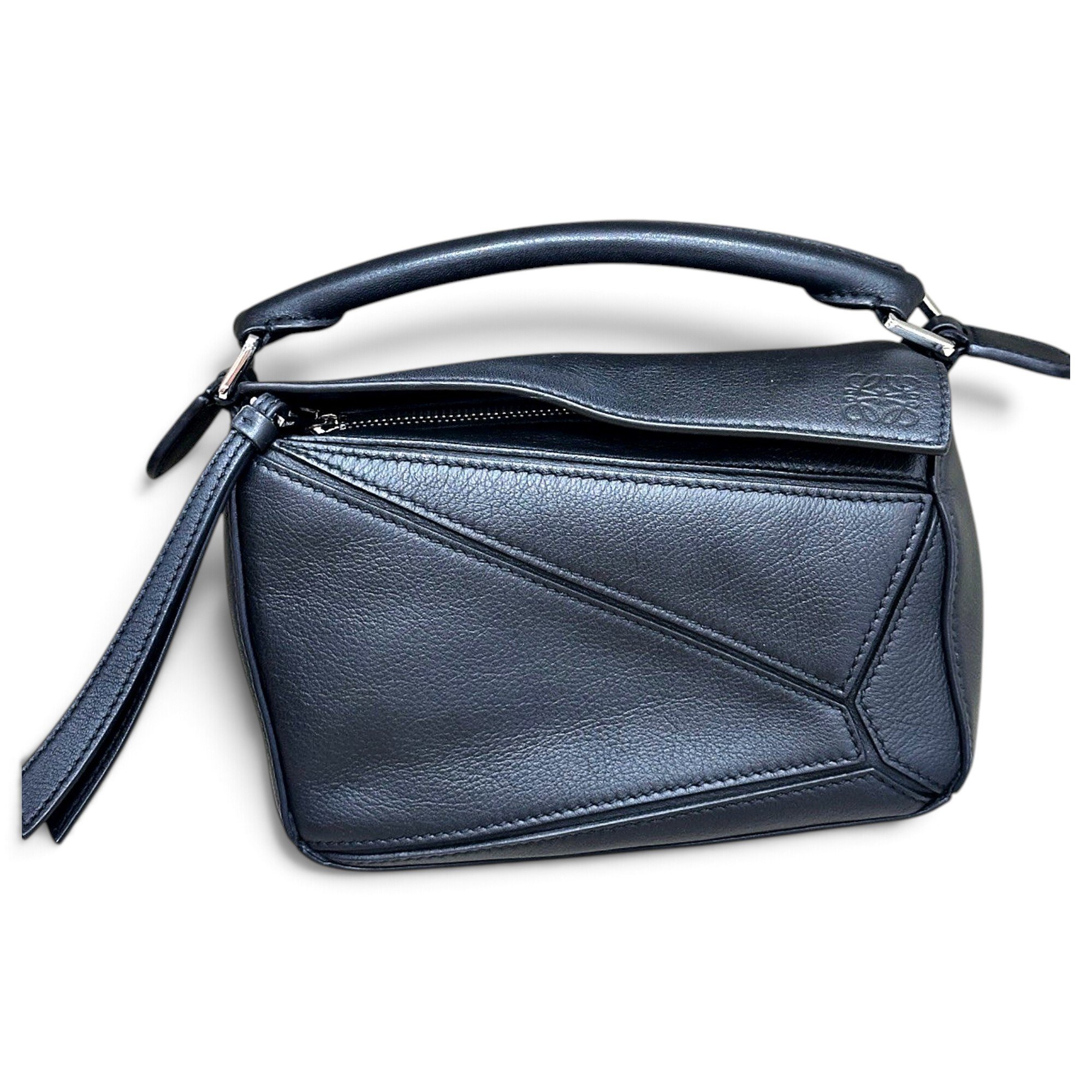 Puzzle leather handbag