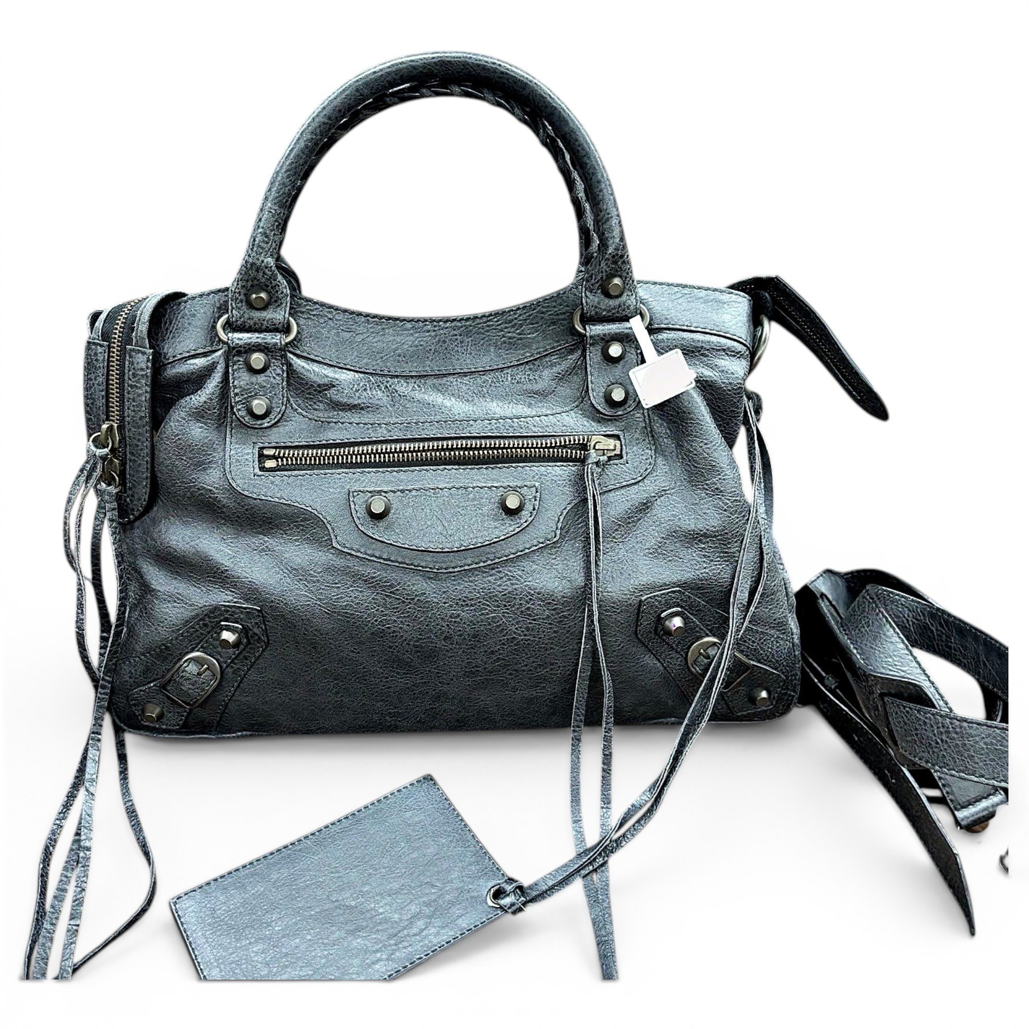 City leather handbag