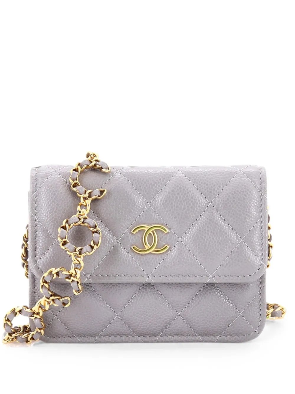 Miss Coco Strap Flap with Chain Quilted Caviar Mini clutch bag