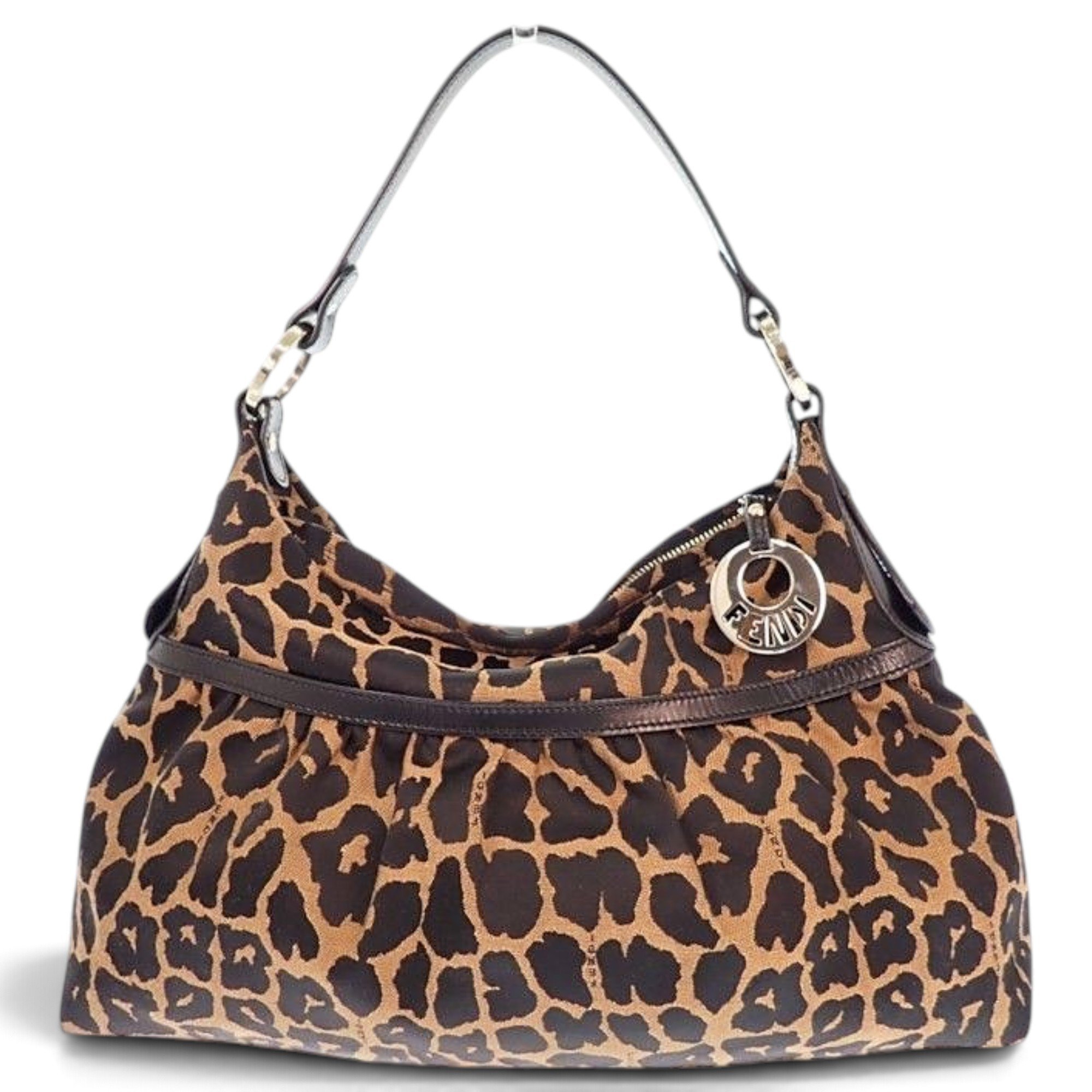 Pocket leather handbag