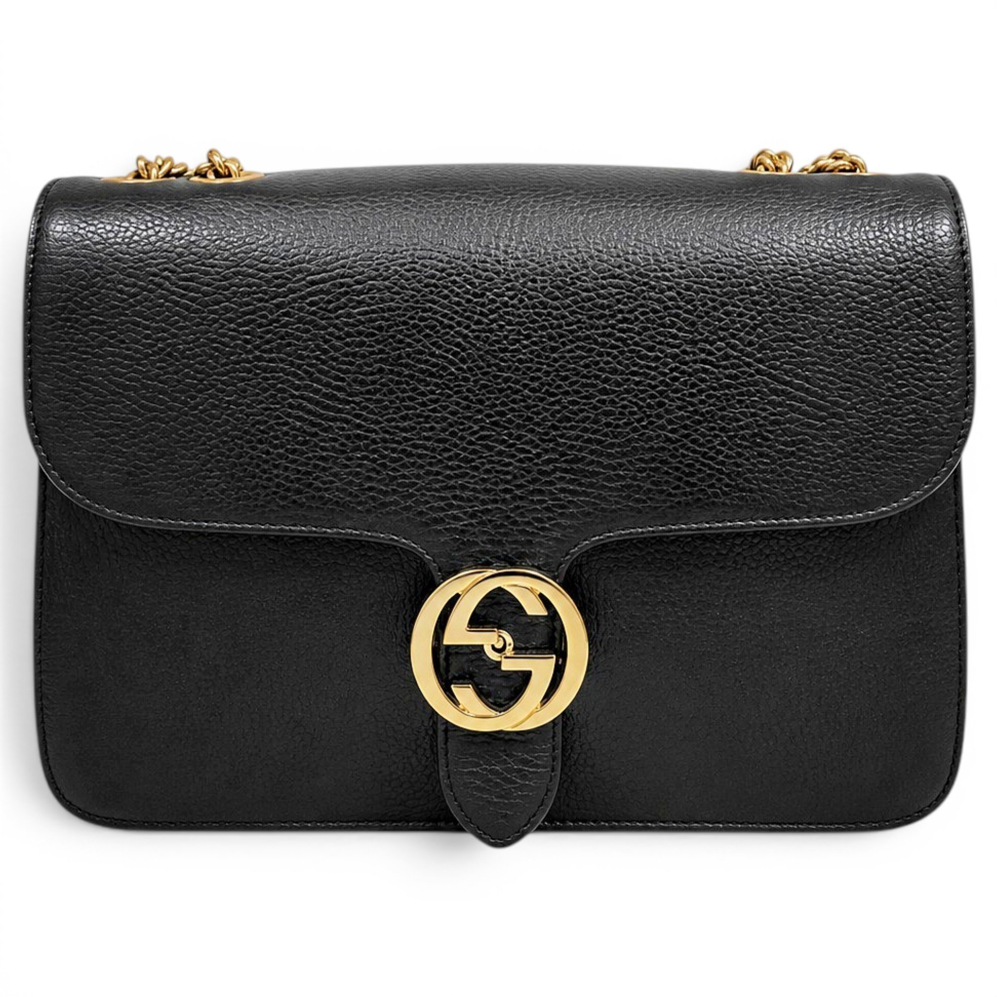 Interlocking leather crossbody bag