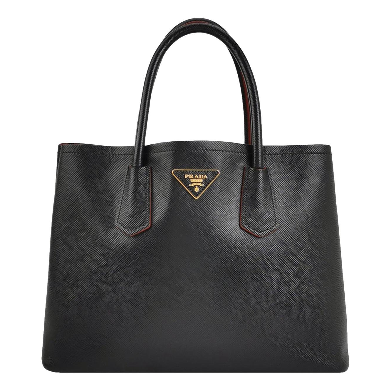 Double leather handbag