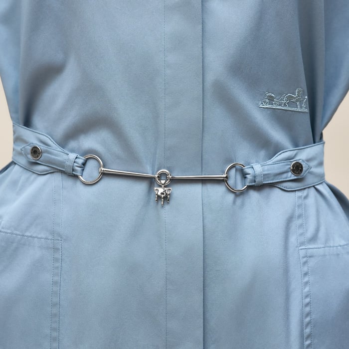 Bleu Adriatique Equestrian Shirt Dress