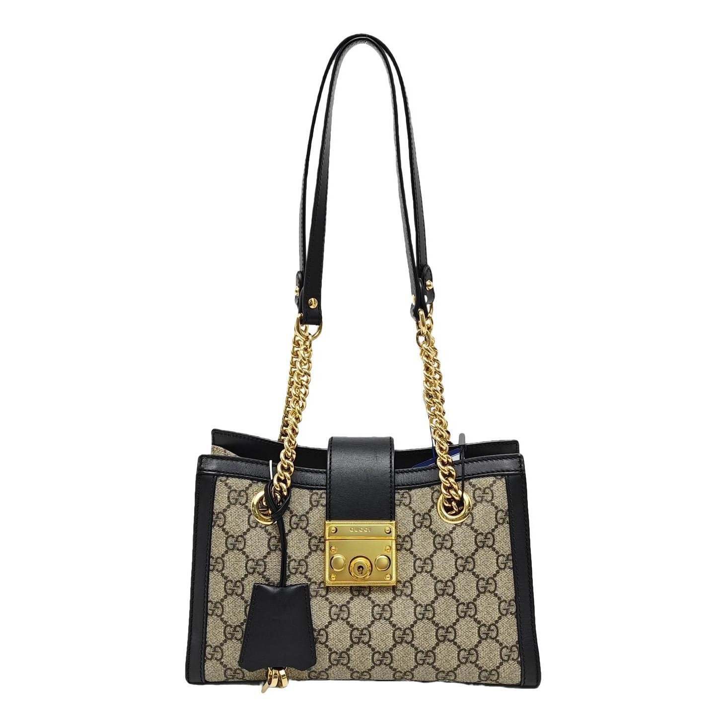 Padlock leather handbag