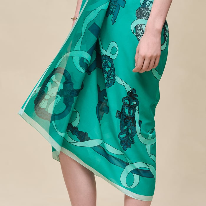 Vert Tourmaline "Ferronnerie Remix" Maxi Pareo