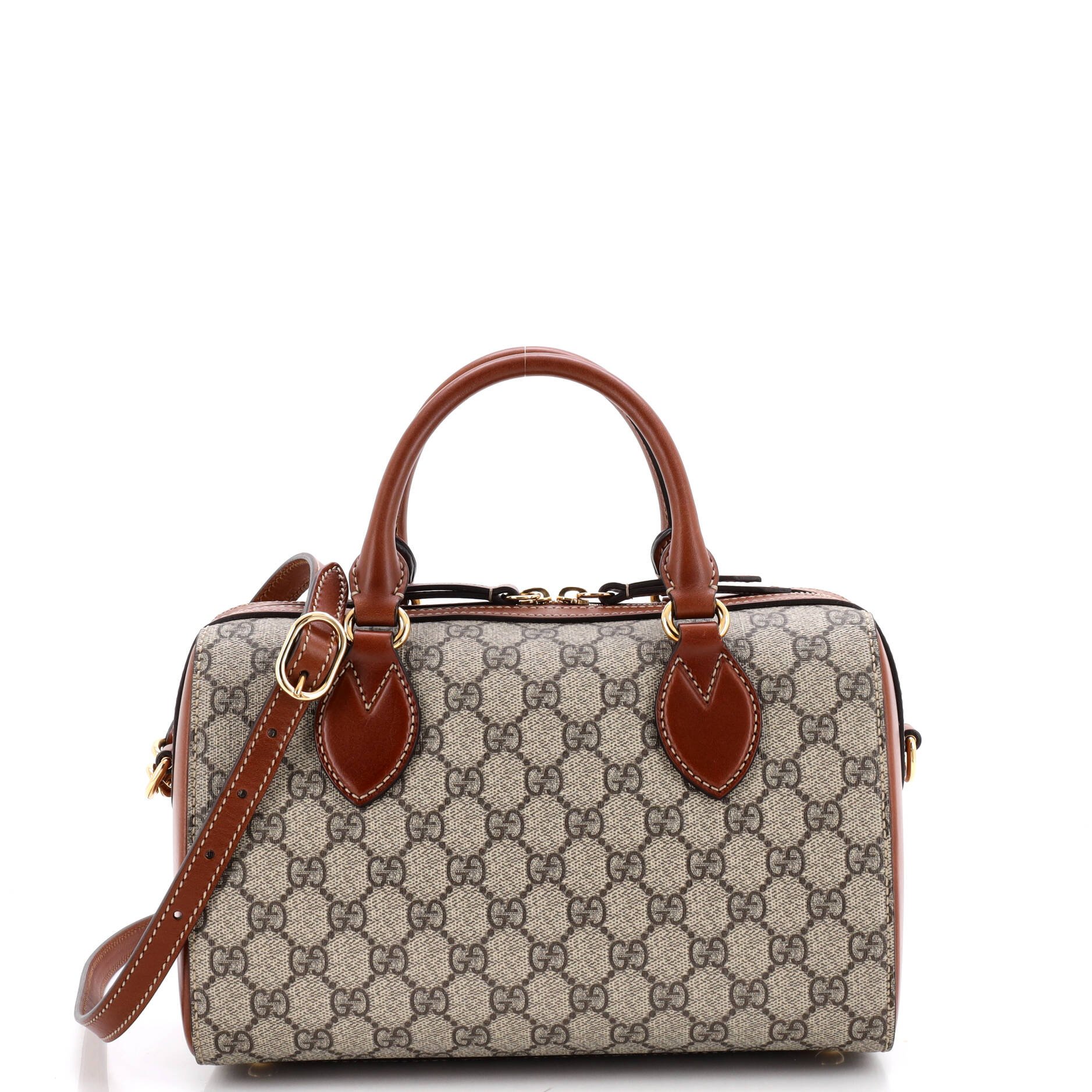Convertible Boston Bag GG Coated Canvas and Leather Small