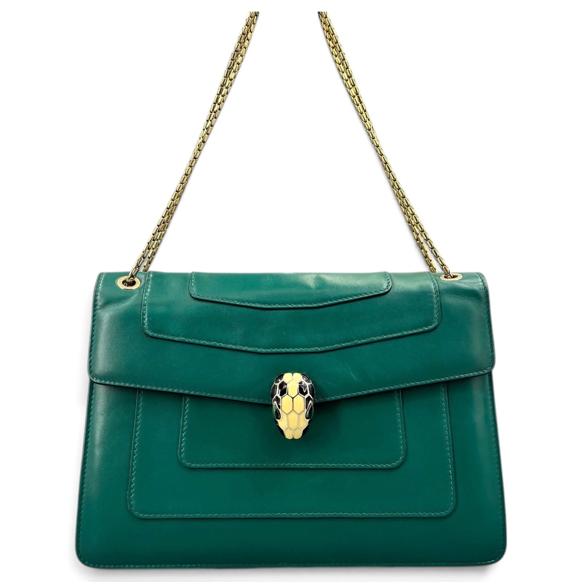 Serpenti leather handbag