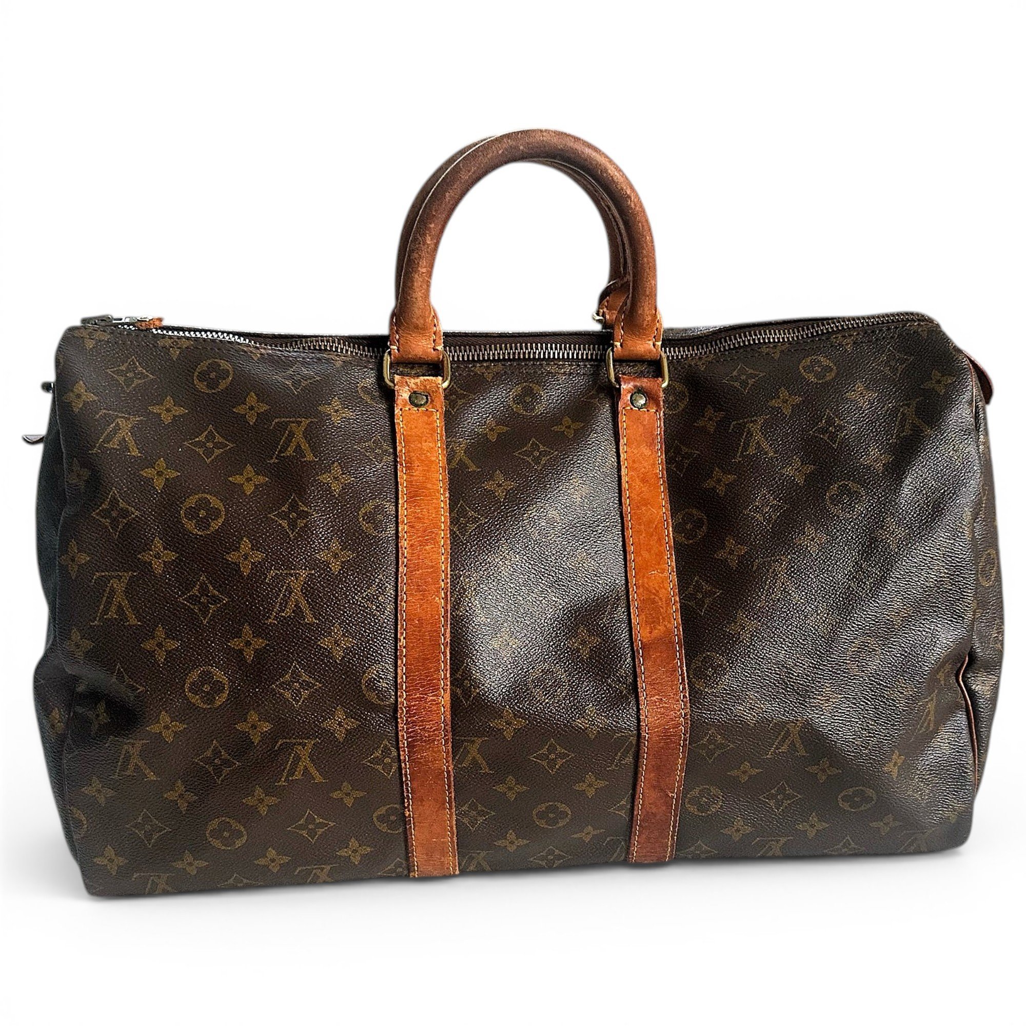 Keepall leather travel bag