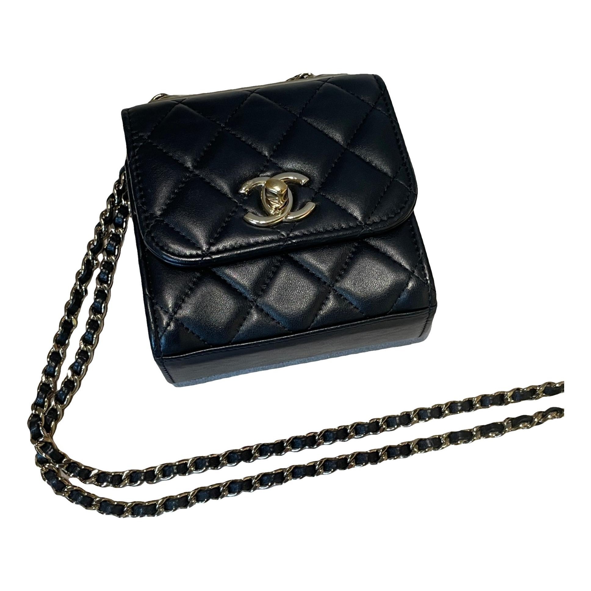 Trendy CC leather crossbody bag