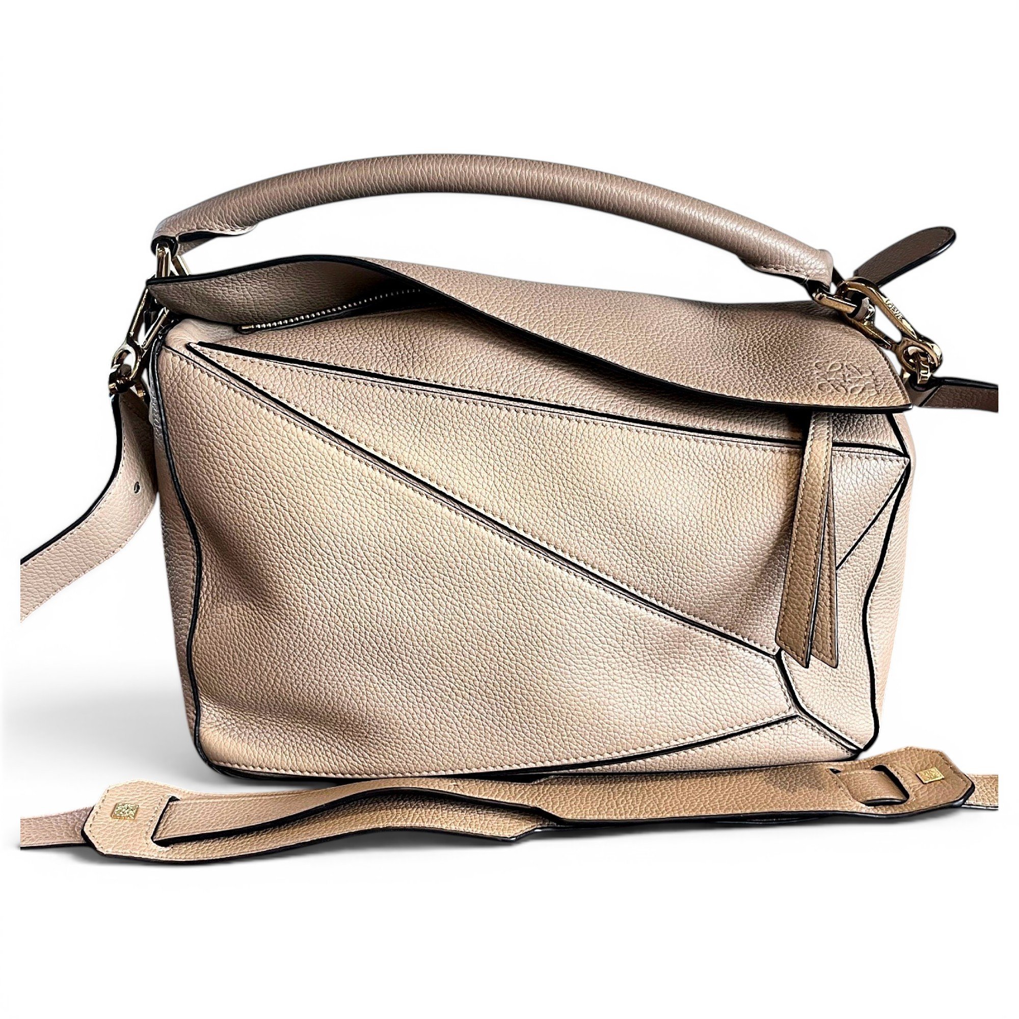 Puzzle leather handbag