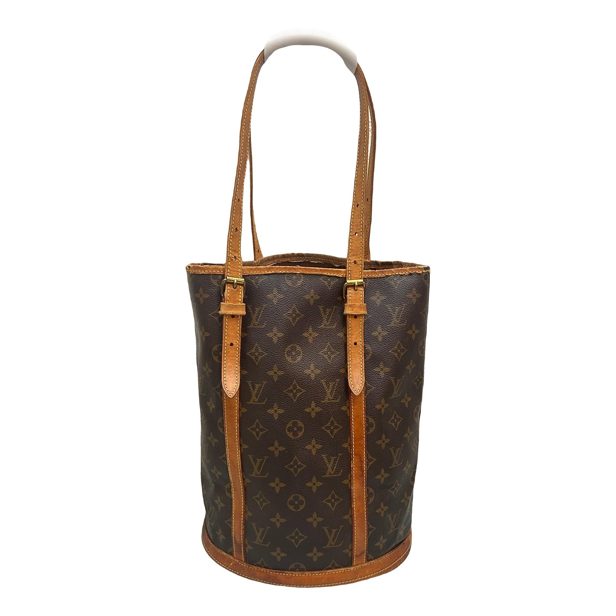 Bucket leather handbag
