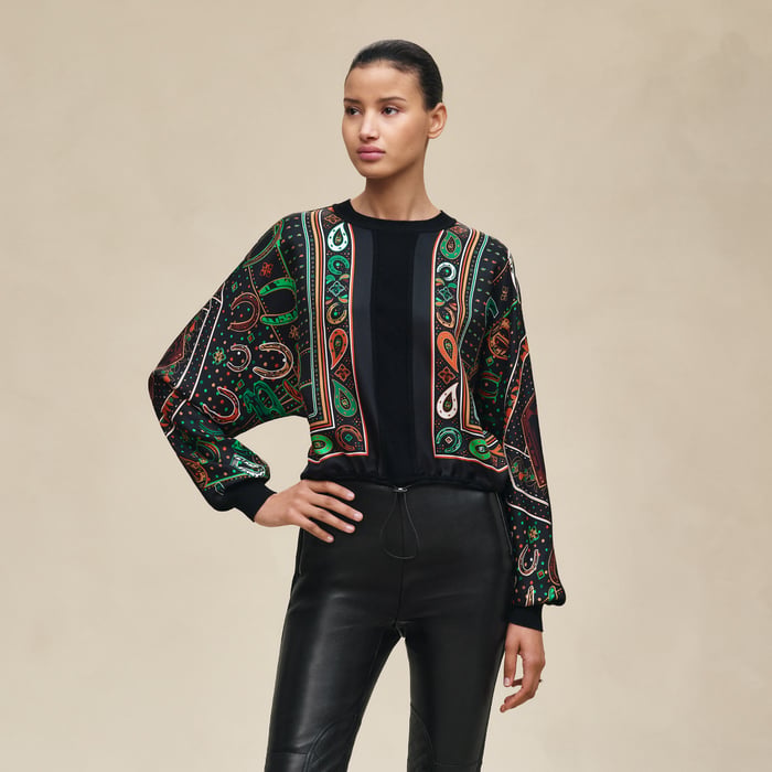 Noir "Porte-bonheur Bandana" Long-sleeve Sweater