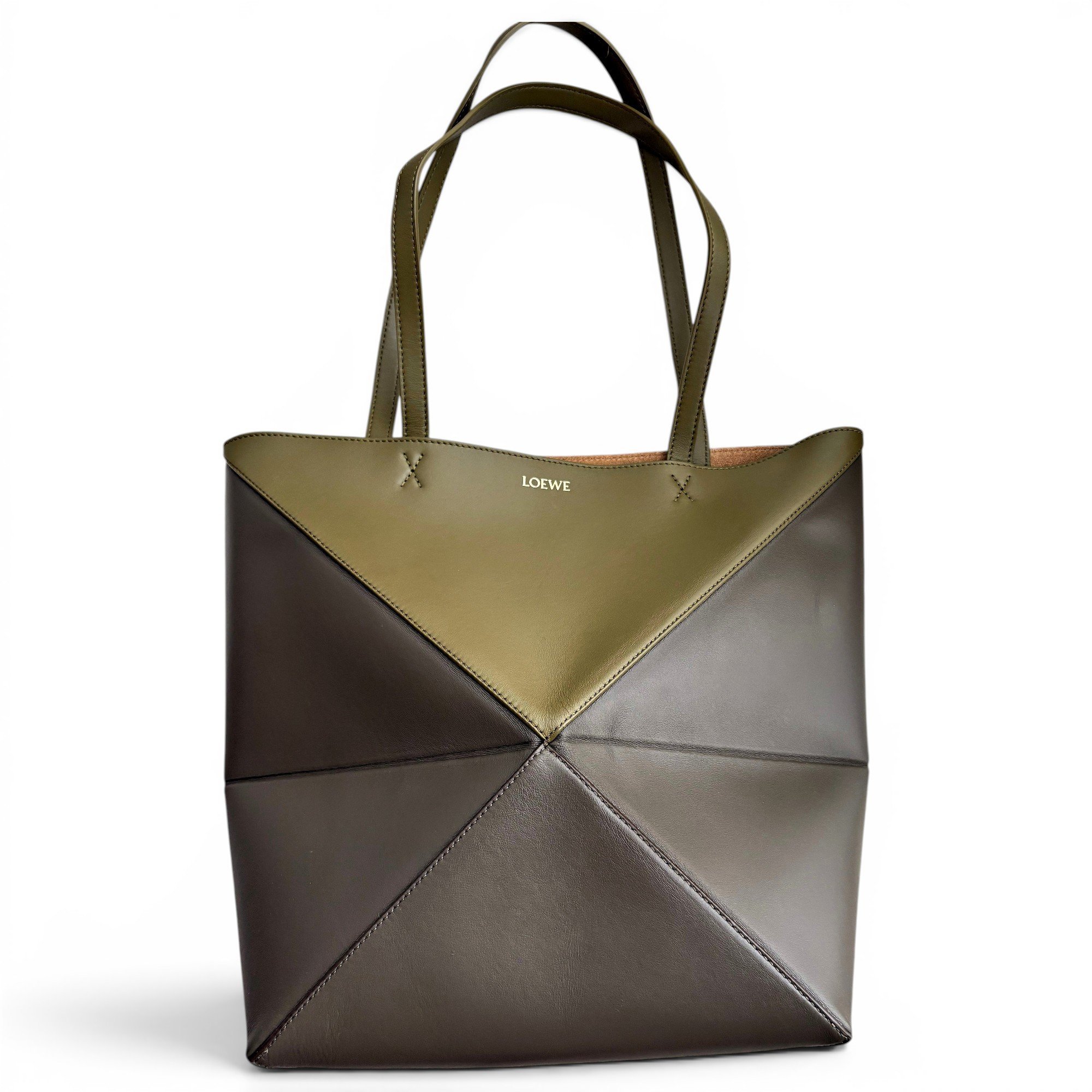 Puzzle Fold leather tote