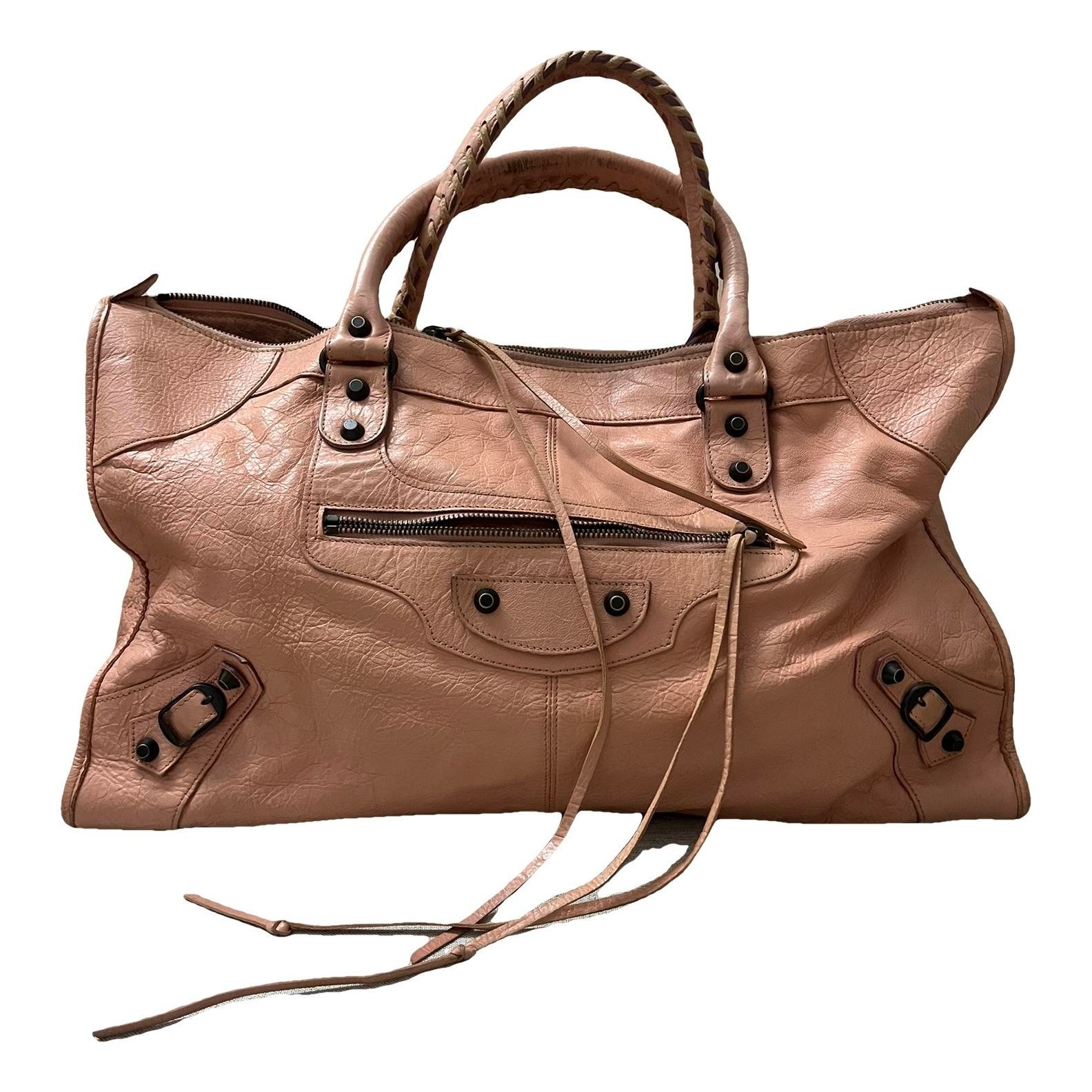 City leather handbag