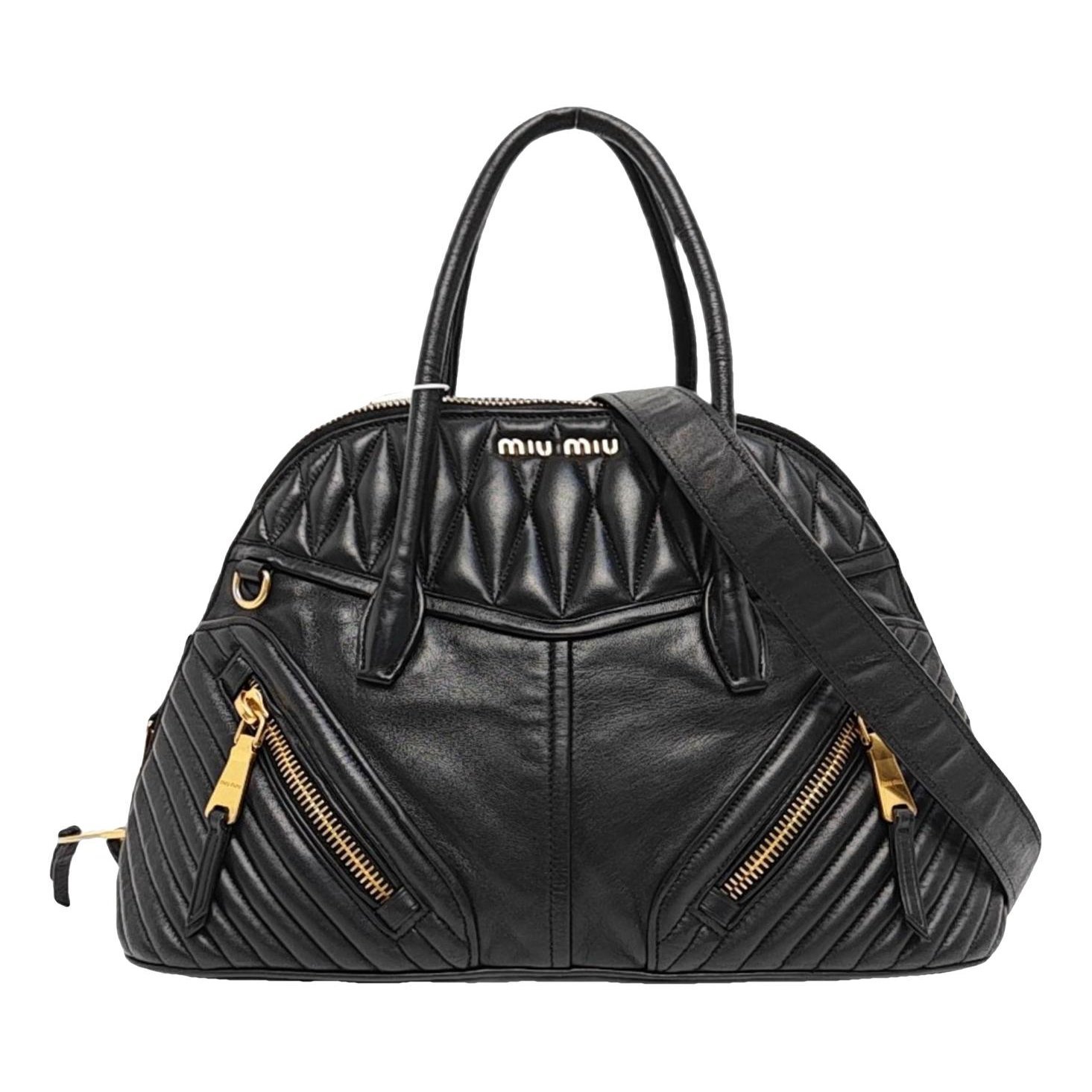 Miu Crystal leather handbag