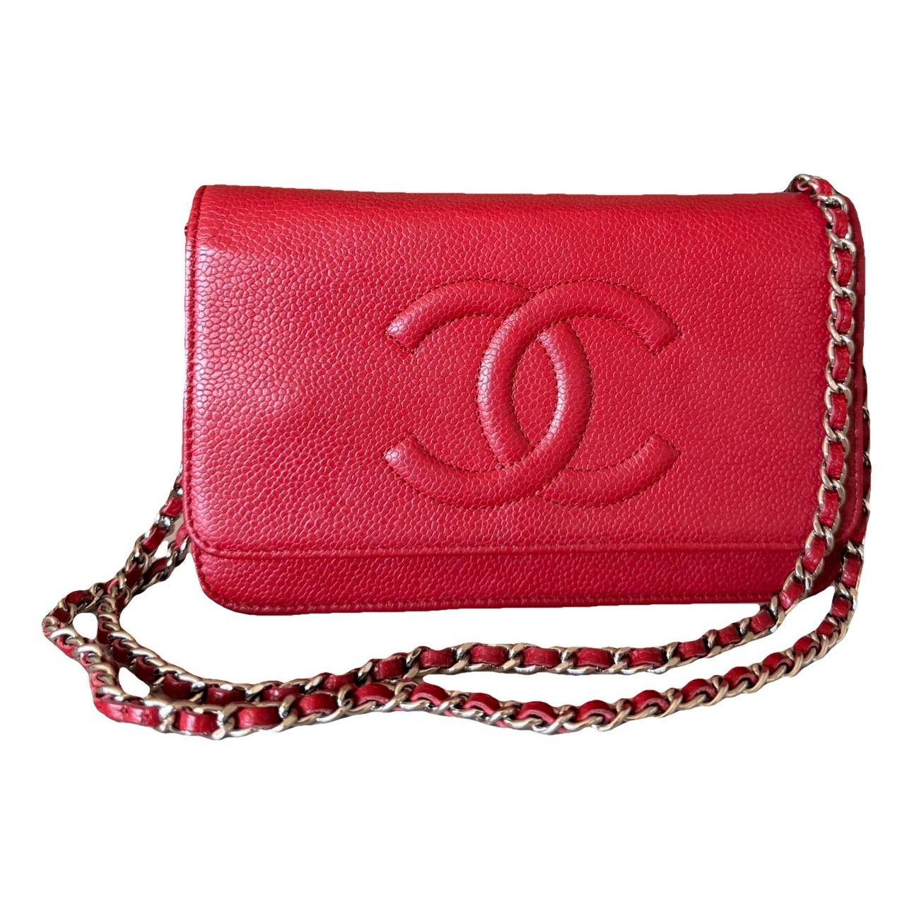 Wallet On Chain Double C leather crossbody bag