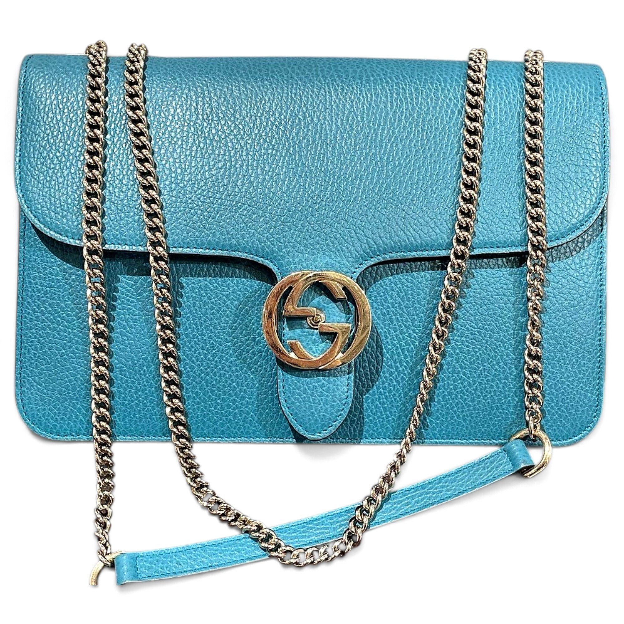 Interlocking leather handbag