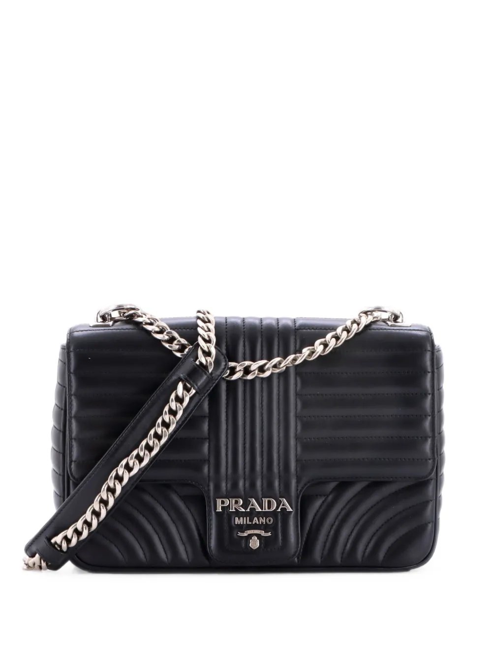 Chain Flap Diagramme Quilted Leather Large shoulder bag