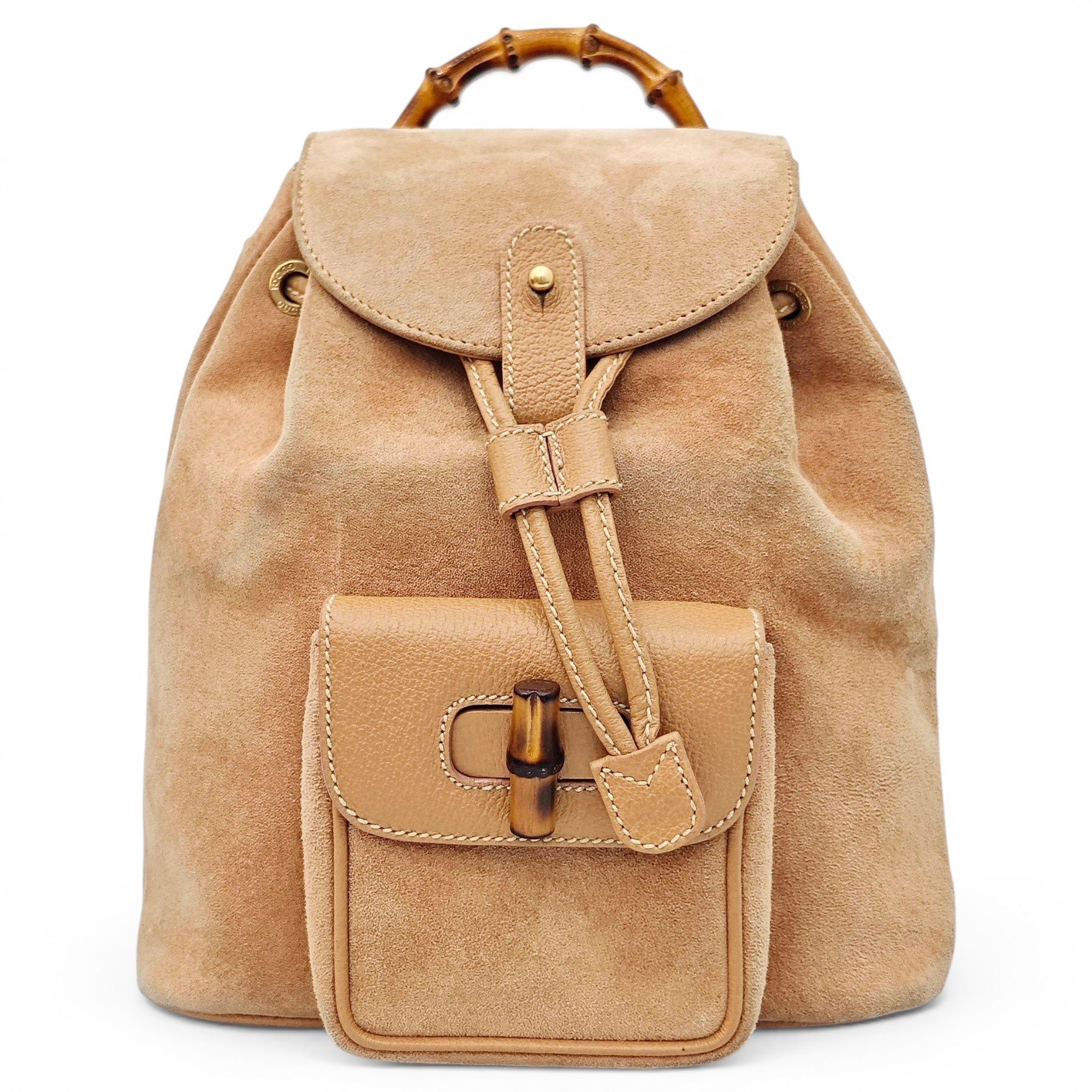 Bamboo Tassel Oval leather backpack