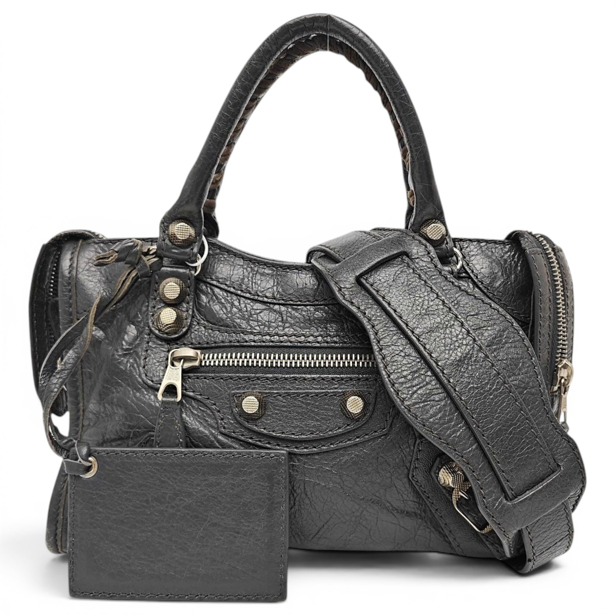 City leather handbag