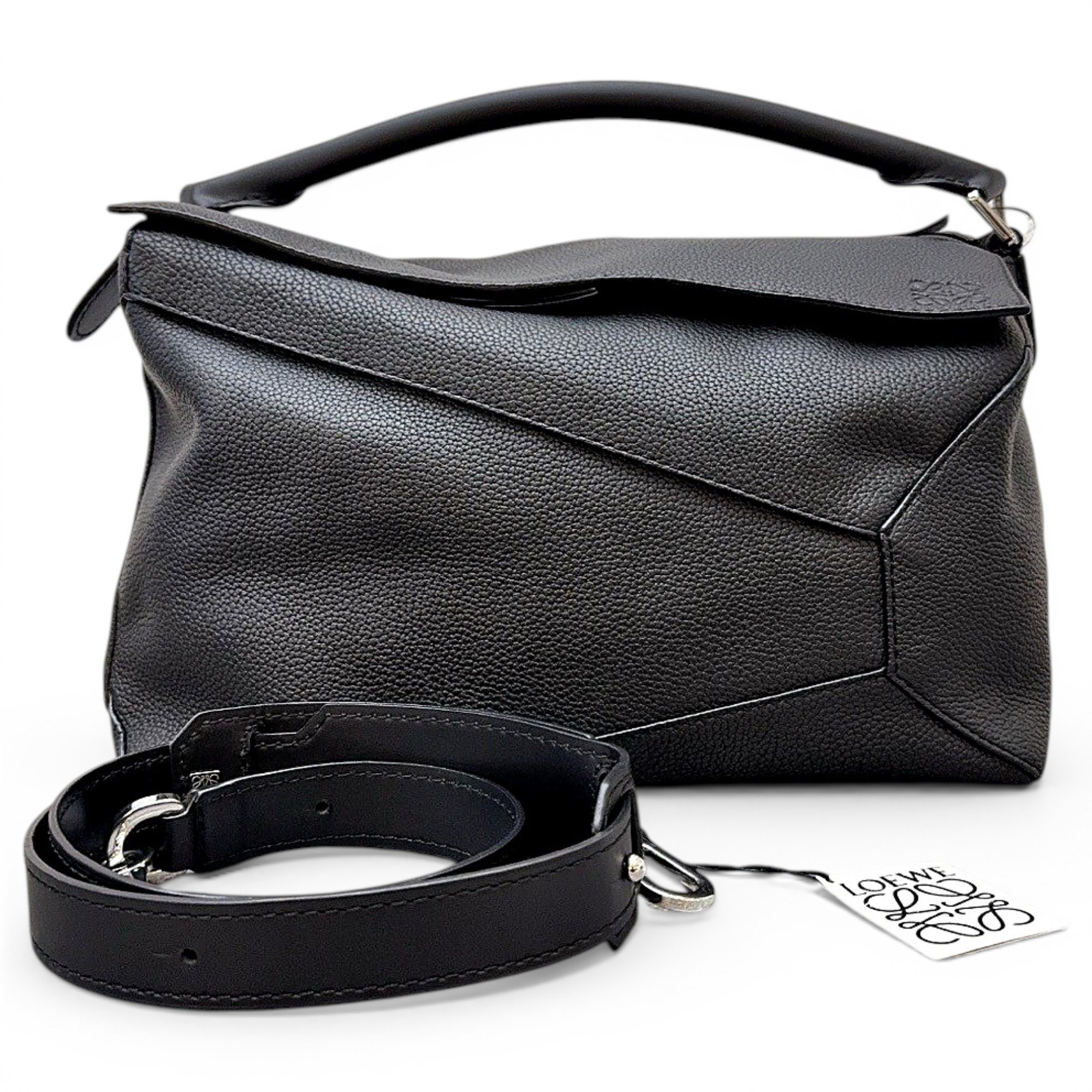 Puzzle leather handbag