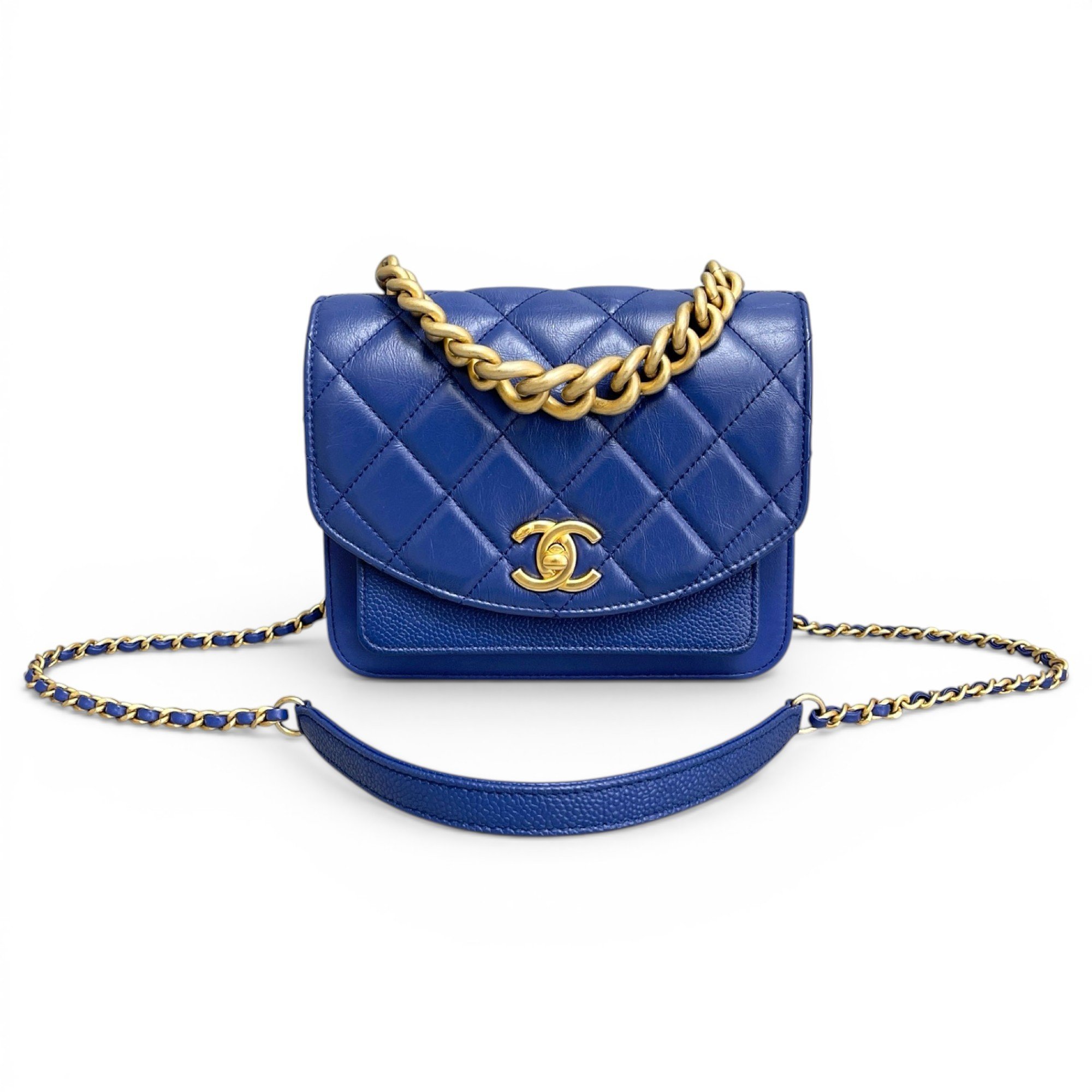 Trendy CC leather handbag