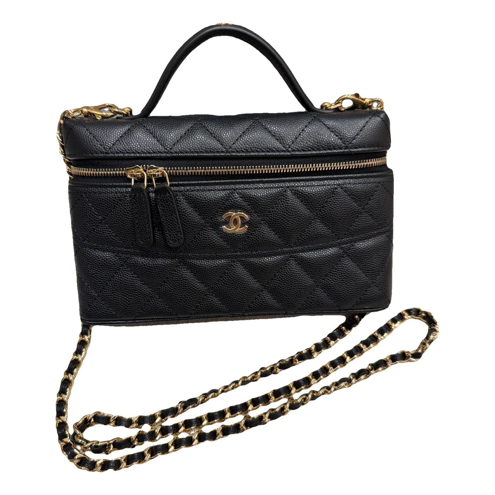 Vanity leather handbag