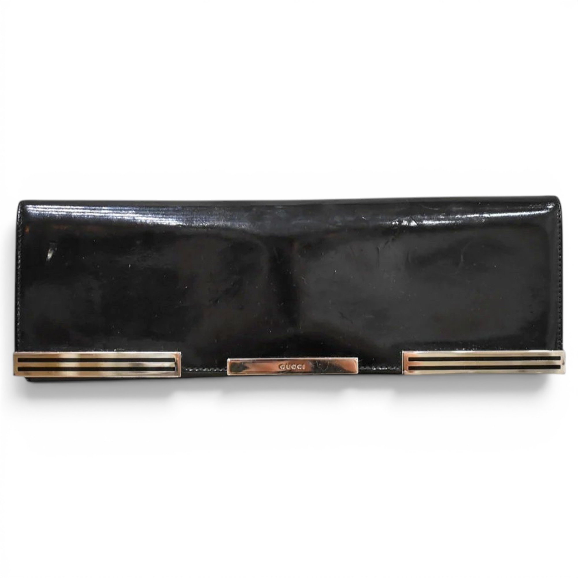 Patent leather clutch bag