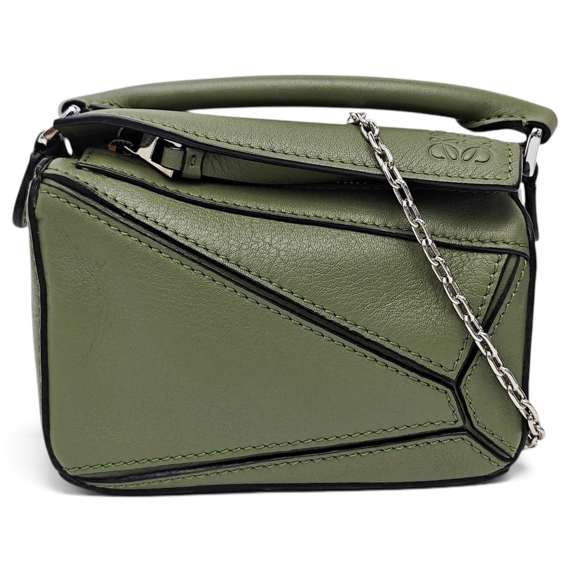 Puzzle leather handbag